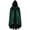 Green, variant on Anmrize Medieval Renaissance Cape, Halloween Cosplay Accessory, Soft Hooded Cape, Medieval Hooded Cloak Linen Renaissance Cape With Hood - Halloween Hobbit Cosplay Witch Wizard, Green L