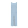 thumbnail image 5 of Cotton Linen Two Piece Sets for Women 2025 Wide Leg Two Piece Pants Set Casual Tank Tops Two Piece Outfits Summer Lounge Set, Limited Time Offer, 5 of 6
