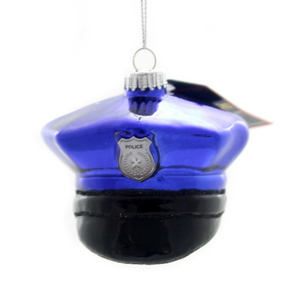 Holiday Ornaments Police Officer Hat Glass Law Enforcement 80016