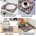 thumbnail image 4 of Washable Rubber Boho Floral Retro Dish Drying Mats for Kitchen Counter Home Large Coffee Bar Pad Accessories and Decor for Utensils Stemware 16''x18'', 4 of 7