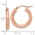thumbnail image 5 of Auriga Fine Jewelry 14K Rose Gold 3mm Hoop Earrings for Women, 5 of 7