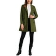 thumbnail image 3 of INSPIRE CHIC Women's Winter Coat Notched Lapel Double Breasted Trench Coat S Army Green, 3 of 7