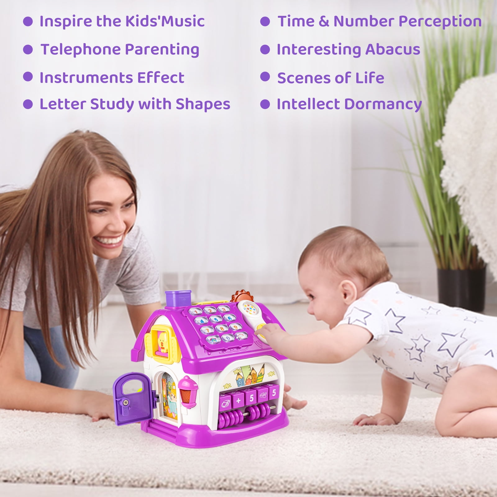 Marstone Montessori Toddler Toys for 1 Year Old Girl Gifts 8 in 1 Multi-Functional Learning Baby Musical House for 1 2 3 Year Old Girl and Boy Birthday Gifts Educational Baby Toys 6-12, 12-18 Months