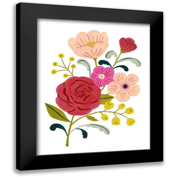 Borges, Victoria 12x14 Black Modern Framed Museum Art Print Titled - Simple Flora I