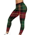 thumbnail image 4 of purcolt Women's Ugly Christmas Leggings Plaid Printed High Waisted Soft Skinny Tights Pants Xmas Party Holiday Leggings, 4 of 9