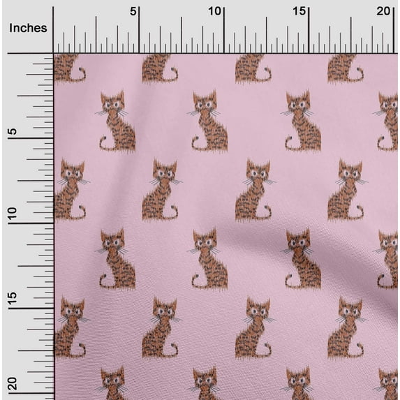 oneOone Viscose Chiffon Fabric Cat Ikat Printed Fabric 1 Yard 42 Inch Wide