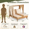 thumbnail image 2 of UBesGoo Toddler 2-Seater Patio Daybed with Canopy, Kids Wooden Outdoor Lounge with Cushion & Side Table, Brown Cedar Frame, 2 of 17