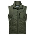 thumbnail image 2 of Jinda Men's Sleeveless Vest Fish Outerwear Fitted Military Camping Zip Up Casual Nylon Full Zip Tank Top Army Green Small, 2 of 4