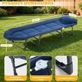 thumbnail image 2 of Foldable Guest Bed with Mattress, Outdoor Camping Cot with 4-Position Adjustable Reclining Nap Chair for Home Office, Supports 250LBs, Blue, 2 of 6