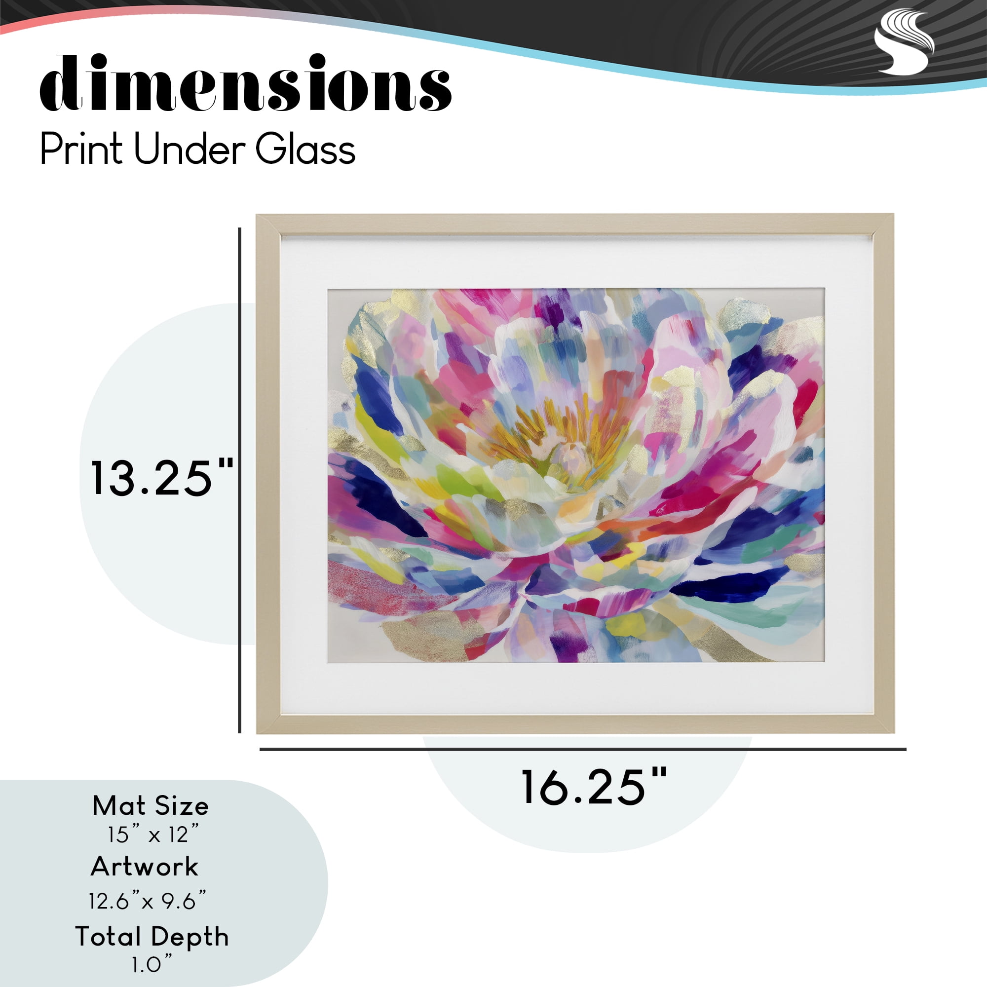 Stupell Industries Dahlia in Pink & Blue Birch Framed Print Under Glass, design by Chromatic Storm Studio