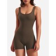 thumbnail image 2 of SUNSIOM Women's Summer Short Fitted Jumpsuit Solid Color Sleeveless Backless Workout Playsuit, 2 of 6
