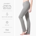thumbnail image 6 of Fishers Finery Women's Straight Leg Yoga Pant with Pockets; Cotton & Modal Blend (Light Heather Gray, M Petite), 6 of 6