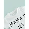 thumbnail image 5 of Qmyliery Children's Summer Shorts Set Short Sleeve Letters Print Tops Solid Elastic Waistband Shorts, 5 of 9