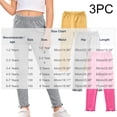 thumbnail image 3 of 3 Pack Girls Leggings Cotton Tights for Toddler Kids Soft Pants, 3 of 9