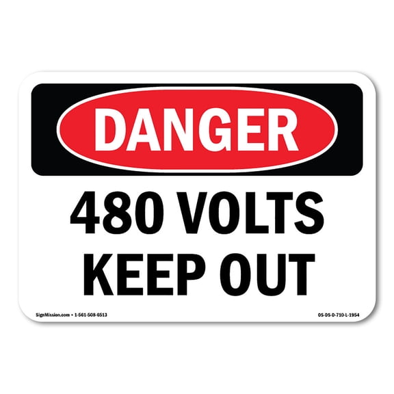 OSHA Danger Sign - 480 Volts Keep Out | Plastic Sign | Protect Your Business, Construction Site, Warehouse & Shop Area |  Made in The USA