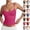 #02 Hot Pink, variant on Spaghetti Strap Tank Tops for Women Adjustable Straps Double Lined Camisole Tops Trendy Square Neck Sleeveless Tops Summer ,M,Wine