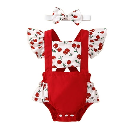 

Long Sleeve Shirt Baby Girl Romper Floral Knit Ruffle Shorts Sleeves Onesie Bodysuit Romper Jumpsuit Headband Clothes Bodysuit Baby Girls