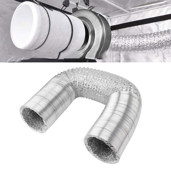 Flexible Ducting Hose, 6 Inch Aluminum Ducting Hose, 4 Layer Flexible Foil Ducting Dryer Air Vent Hose With 2 Fixing Clips For HVAC Ventilation, Great For Tent, Dryer, Growing Room