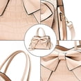 thumbnail image 3 of LHSHID Shiny Women Handbag Patent Leather Bowknot Purse Charm Glossy Top-Handle Satchel Tote Fashion Shoulder Bag, 3 of 7