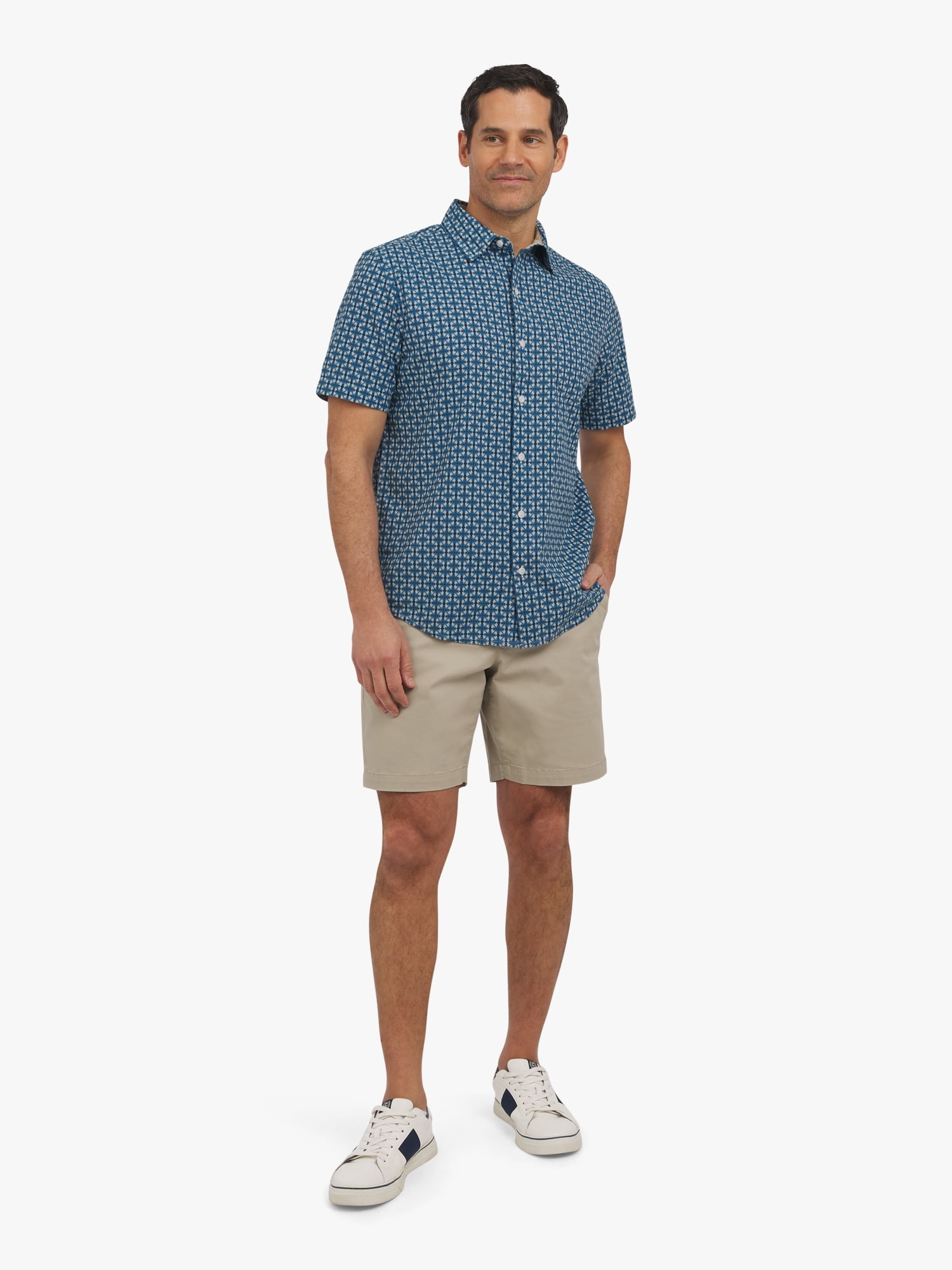 Chaps Men's and Big Men's Linen-Blend Print Woven Shirt, Sizes S-3XL