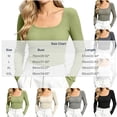 thumbnail image 4 of yillto Womens Square Neck Long Sleeve Tops Slim Fitting Undershirt Stretchy Cute Base Layer Shirts, 4 of 5