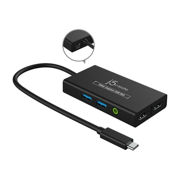 j5create JVA01 - Video capture adapter - USB-C 3.2 Gen 1 - black
