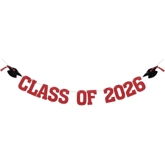 KUNPENG 2026 Graduation Decorations, Blue Glitter Class of 2026 Graduation Party Decorations Banner, Congrats Grad Graduation Decorations 2026 Backdrop Class of 2026 for Indoor Home Decor, Blue
