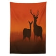 thumbnail image 3 of Ambesonne Hunting Tablecloth Rectangular Table Cover, Deer Doe Autumn, 60"x90", Multicolor, 3 of 4