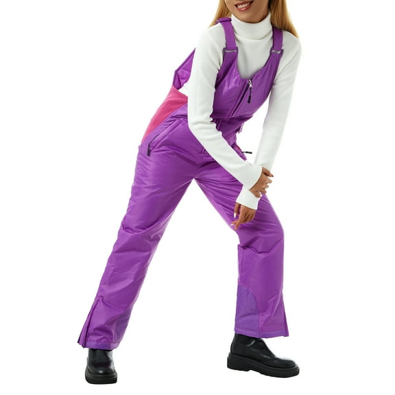 Jkerther Women's Plus Size Winter Snow Bib Overall Pant