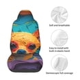 thumbnail image 4 of Wukai Colorful Textured Chihuahua Full Set Car Seat Covers with Soft Padding Universal Auto Front Seats Protector and Cushion Mat, 4 of 5
