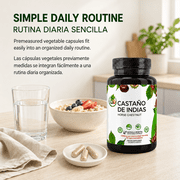 Castaño De Indias (Horse Chestnut Capsules) – 1500 mg per Serving, 90 Veggie Caps, 100% Natural, Premium Dietary Supplement, Made in USA – Supports Circulatory & Vein Health