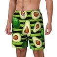 thumbnail image 2 of Uemuo Avocado Green Striped Pattern Mens Swim Trunks Quick Dry Board Shorts with Mesh Lining, Stretch Beach Shorts Quick Dry No-Chafing Board Shorts-3X-Large, 2 of 9