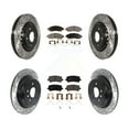 thumbnail image 1 of Transit Auto Front Rear Coated Drilled Slotted Disc Brake Rotors and Ceramic Pads Kit for Car Honda Pilot Ridgeline KDT-100890, 1 of 11