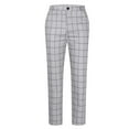 thumbnail image 5 of gbyLJF Men's Plaid Pants Skinny Dress Pants for Men Slim Fit Suit Pants Casual Business Checked Plaid Pants, 5 of 6