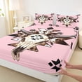 thumbnail image 3 of Castle Fairy Western Bull Skull Queen Sheet Sets for Kids Teens,Bohemian Aztec Bed Set, 3 of 7