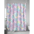 thumbnail image 5 of Abstract Tie Dye Art Shower Curtain Set ，Waterproof Fabric Shower Curtains Pink Teal Green Yellow Gradient Print Shower Curtains for Bathroom,Bathroom Decor 54x"78", 5 of 6