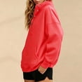 thumbnail image 3 of Women’s Half Button Pullover Sweatshirt, Fashion Stand Neck Long Sleeve Shirts, Fall Oversized Sports Sweatshirt with Pockets, 3 of 6