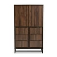 thumbnail image 4 of Baxton Studio Neil Modern and Contemporary Walnut Brown Finished Wood and Black Finished Metal Multipurpose Storage Cabinet, 4 of 9