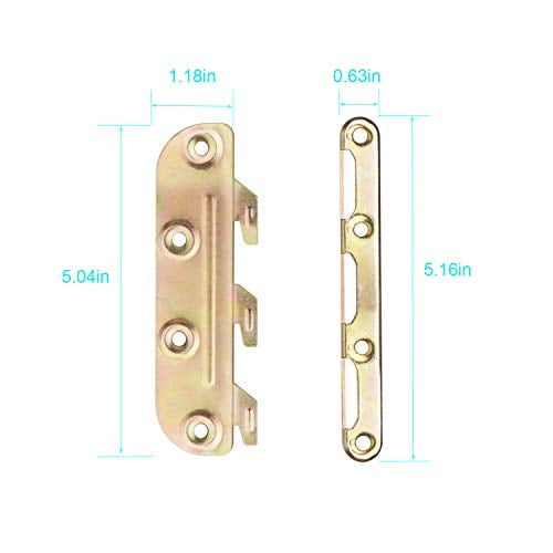 Surface Mounted Bed Rail Brackets-Bed Frame Hardware For Wood Bed Frame ...