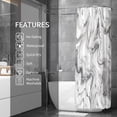 thumbnail image 3 of Small Stall Shower Curtain, Half Narrow Abstract Grey Marble Shower Curtain, Modern Luxury Art Waterproof Fabric Shower Curtain for Bathroom Decor, 36" W x 72" L, 3 of 6