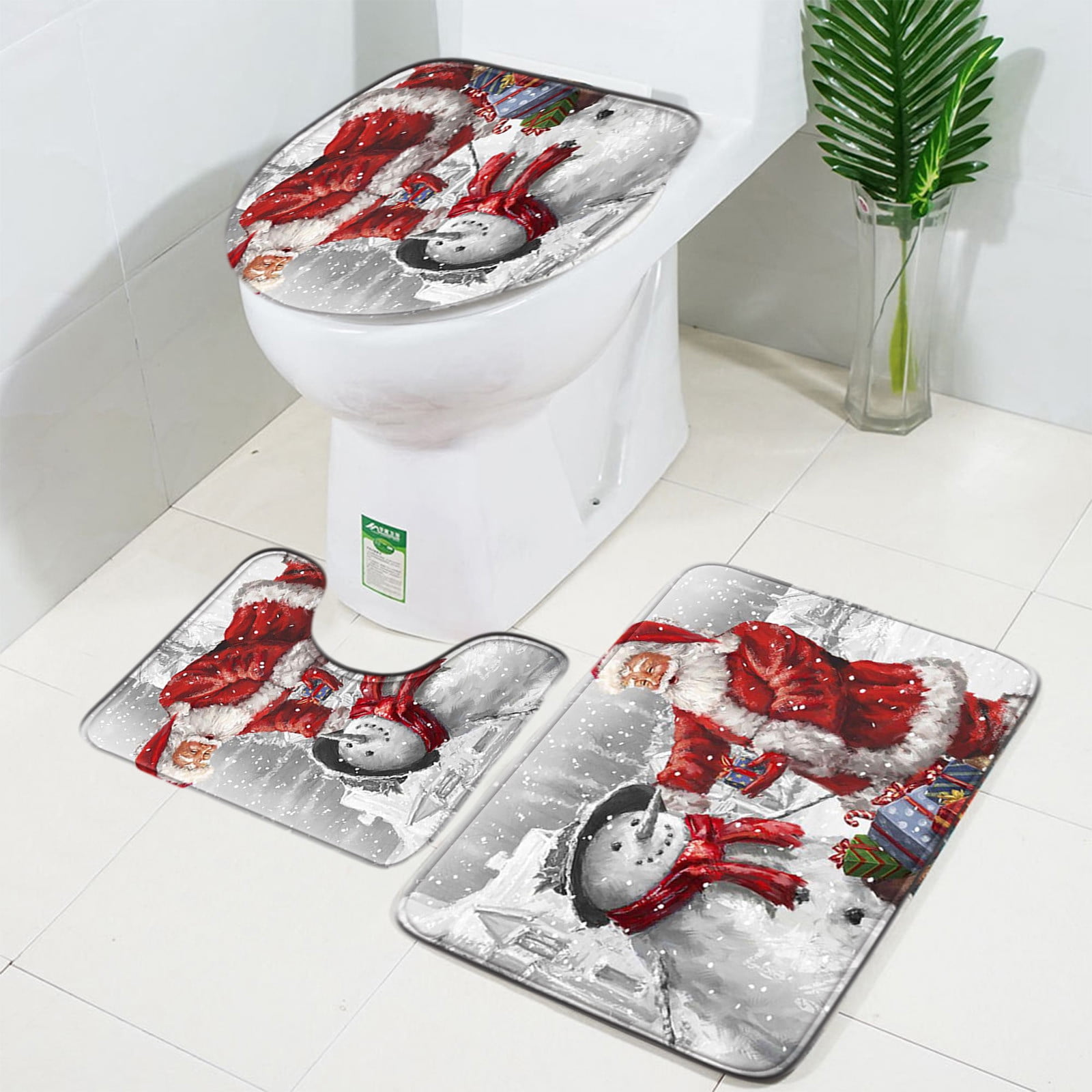 Christmas Cute Dog And Gift Printed Floor Mat, Three-piece Bathroom Mat  Set, Non-slip Mat, Water-absorbent Mat, Toilet Lid Mat, Toilet U-shaped Mat,  Floor Rugs - Temu New Zealand