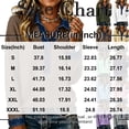 thumbnail image 2 of Shirts for Women Trendy Long Sleeve Button Up Collared Shirt with Denim Collar Fall Waffle Knit Patchwork Polo Shirts 2XL, 2 of 5