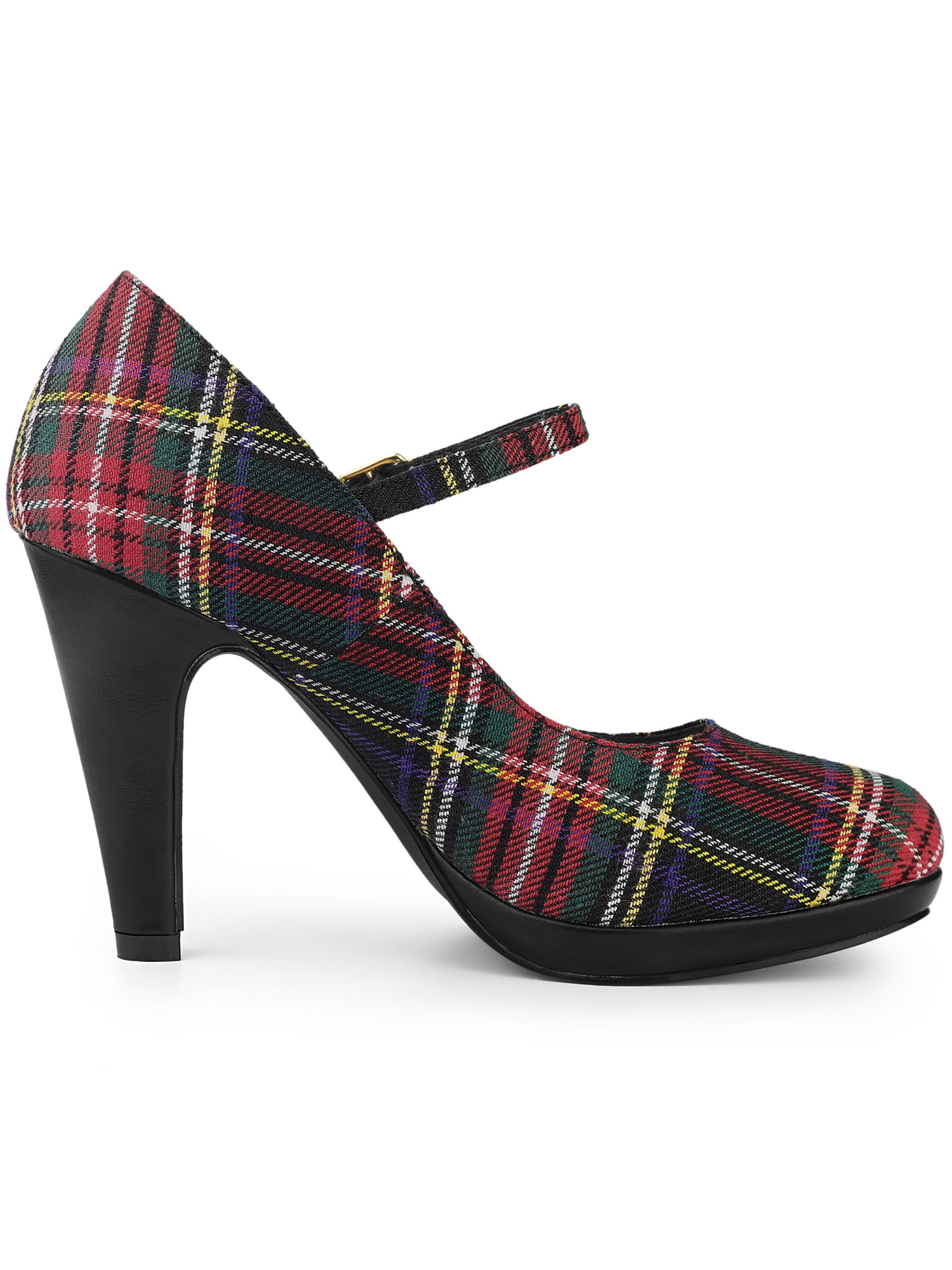Unique Bargains Women's Houndstooth Platform Stiletto Heels Pumps