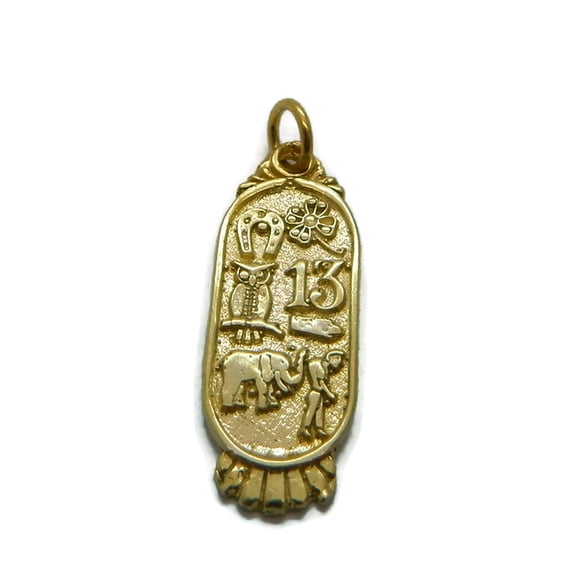 14K YELLOW GOLD LUCKY GOOD CHARM PENDANT!!