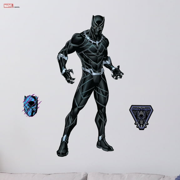 Wall Palz Marvel Black Panther Wall Decal - 29" Augmented Reality Black Panther Bedroom Decor Peel and Stick Vinyl Wall Stickers
