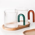 thumbnail image 6 of Unbreakable Mouthwash Cup Toothbrush Cups with Handle Bottle Durable h Tumbler for Accessories Household Couple Adults Women Men clear and brown hand, 6 of 9