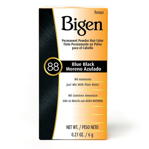 [ 3 PACK ] BIGEN - Permanent Powder Hair Color [ BLUE BLACK #88 ] 0.21 Oz. * BEAUTY TALK LA *