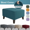 thumbnail image 3 of Elastic Ottoman Slipcover, Stretchable Furniture Protector With Non-Slip Design For Square Footstool Pouf, Jacquard Washable Cover Fits 18 To 24 Inch, Home Decor & Easy Care, 3 of 7