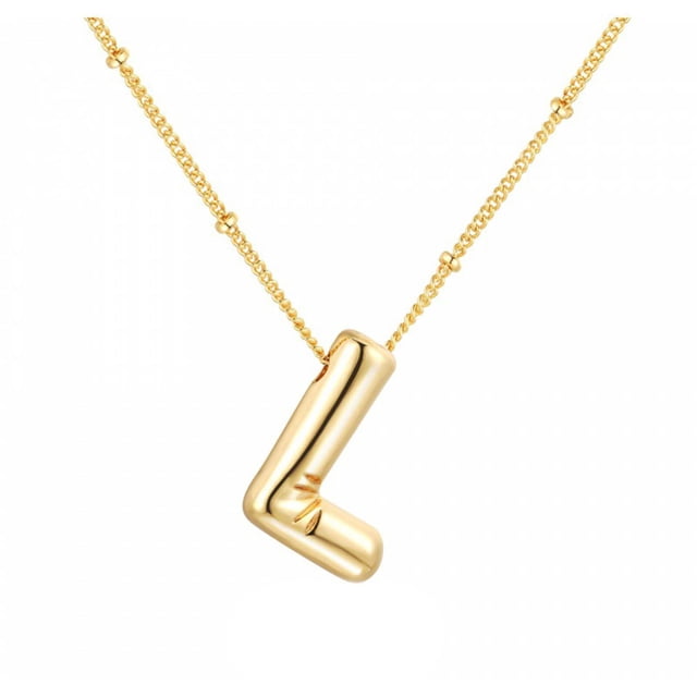 LYMAYTER Collier Pendentif Initial pour Femmes - Lettre Ballon, Ajustable-Cyclable