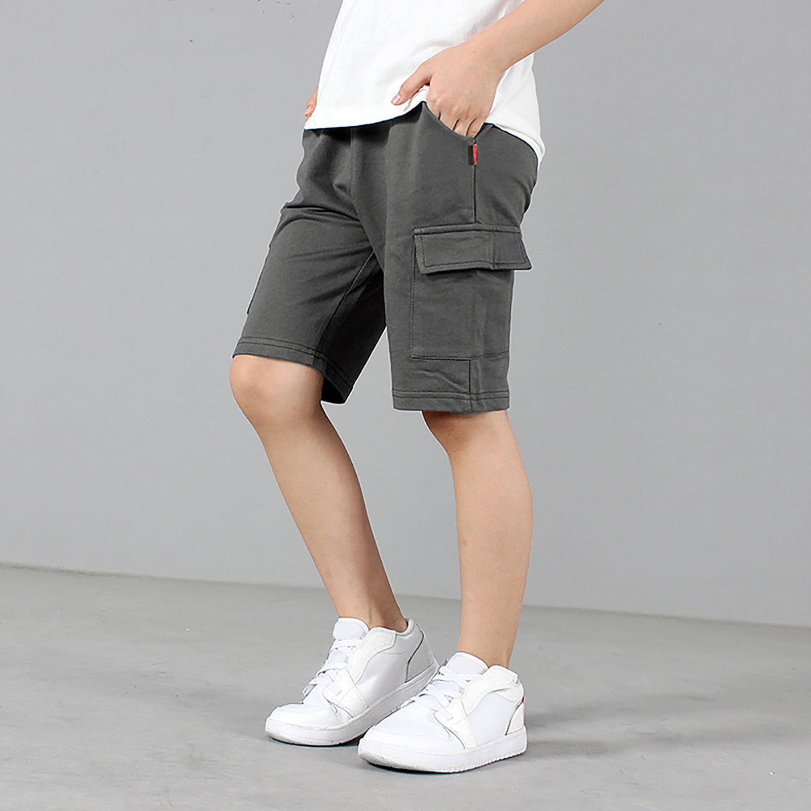 Shorts Cargo Garçon Fille Enfant - Imprimé Dinosaures Dessin Animé, Pantalon Décontracté Mode Plage Été